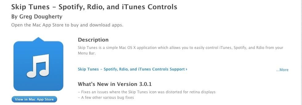 Control iTunes, Rdio, & Spotify from Your Mac's Menu Bar