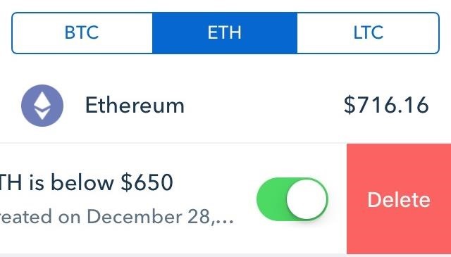 how to set price alerts on coinbase