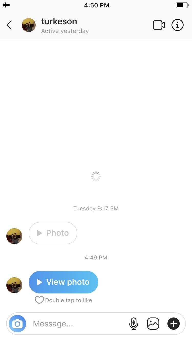 Can i reopen instagram chat photo