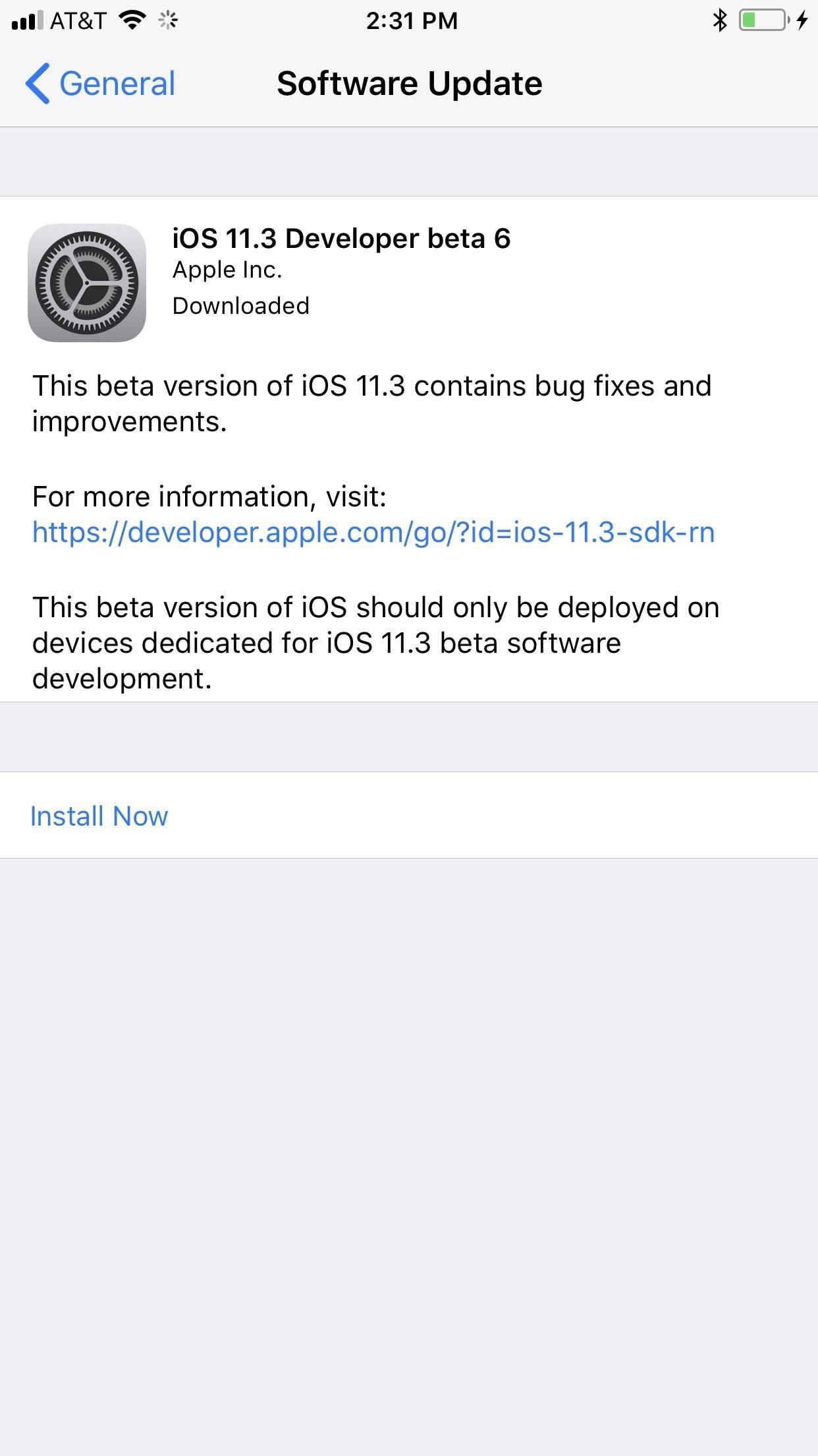 iOS 11.3 Beta 6 Released for iPhone with Minor Patches & Bug Fixes