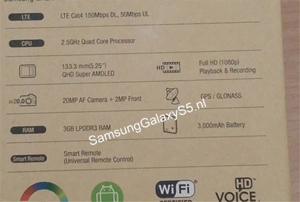 Solid Details on the Samsung Galaxy S5 Emerge as Its Release Date Approaches