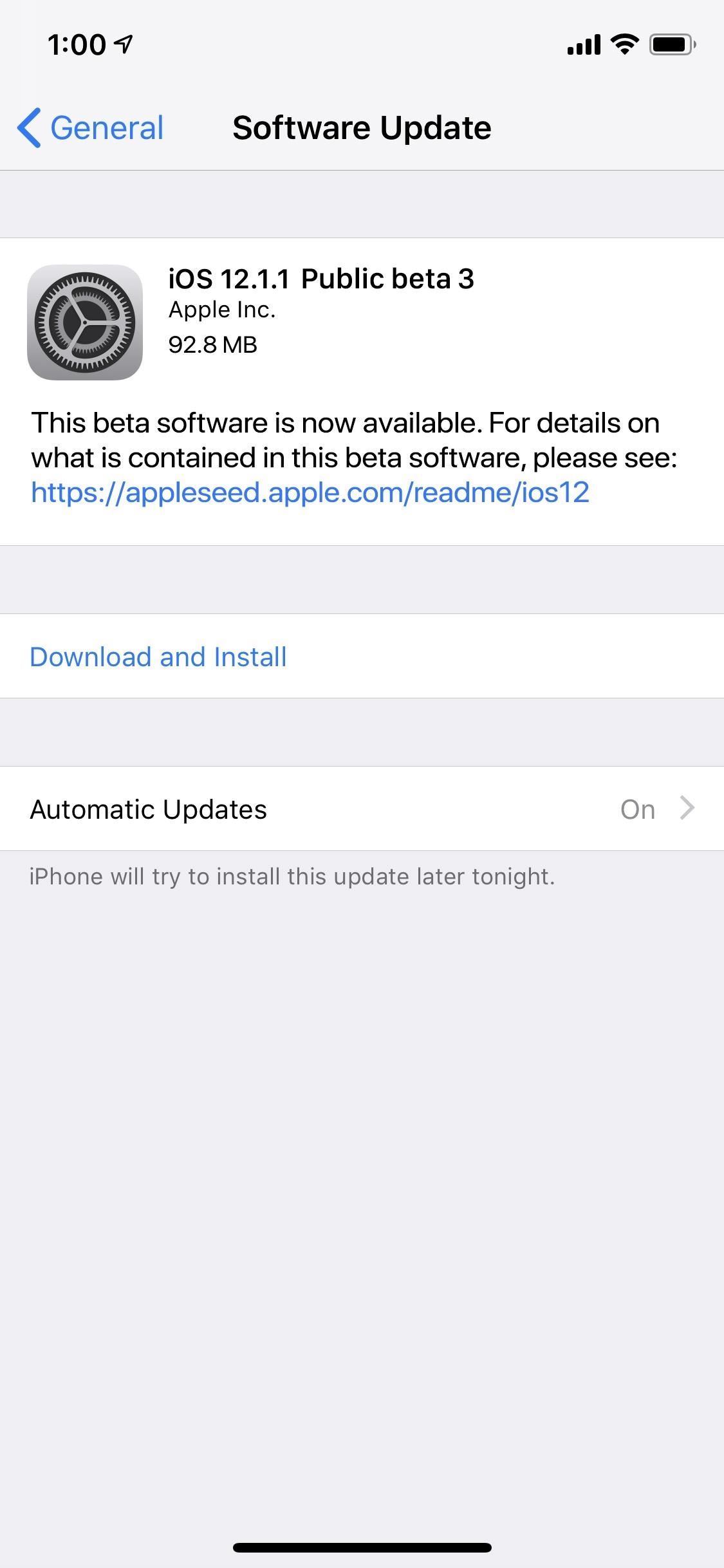 iOS 12.1.1 Public Beta 3 Now Available to Software Testers