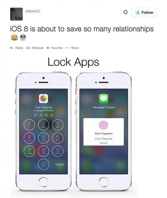 passcode lock your photos messages apps ios 8.w1456