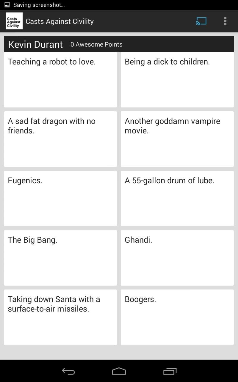 (Updated) The Extremely Vulgar (& Hilarious) "Cards Against Humanity" Game Has Been Cloned for Chromecast & Android