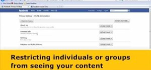Restrict users from seeing your content on Facebook