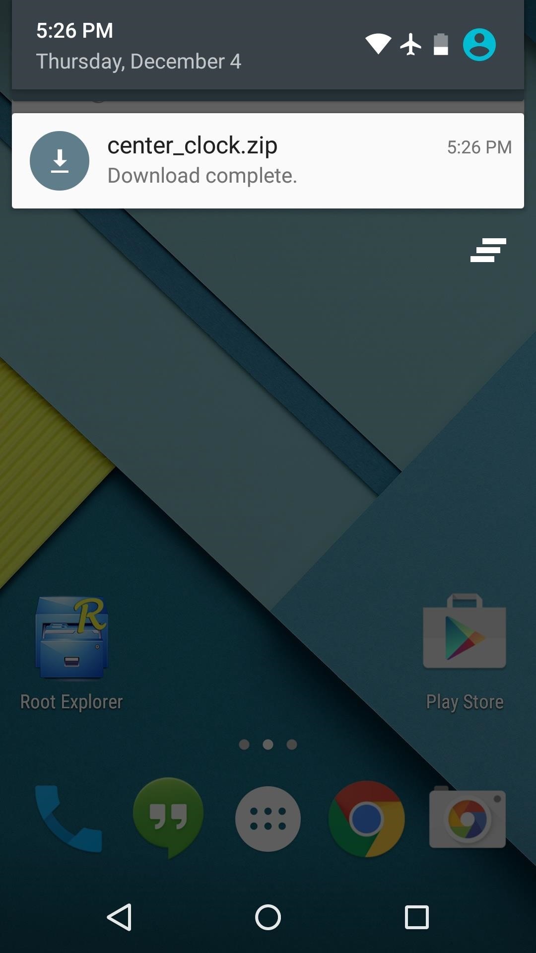 How to Center the Status Bar Clock in Android Lollipop