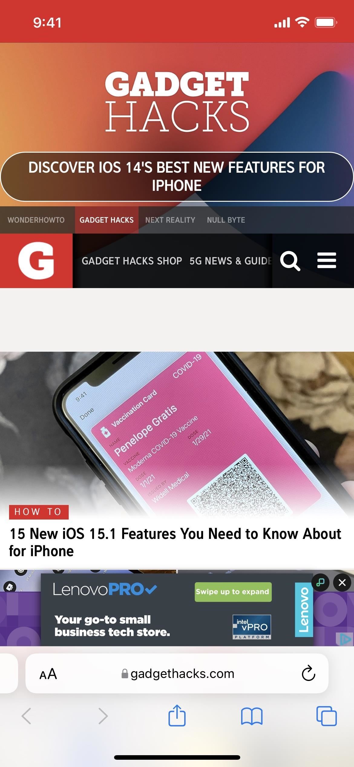 How to Move Safari's Search Bar to the Top of the Screen in iOS 15
