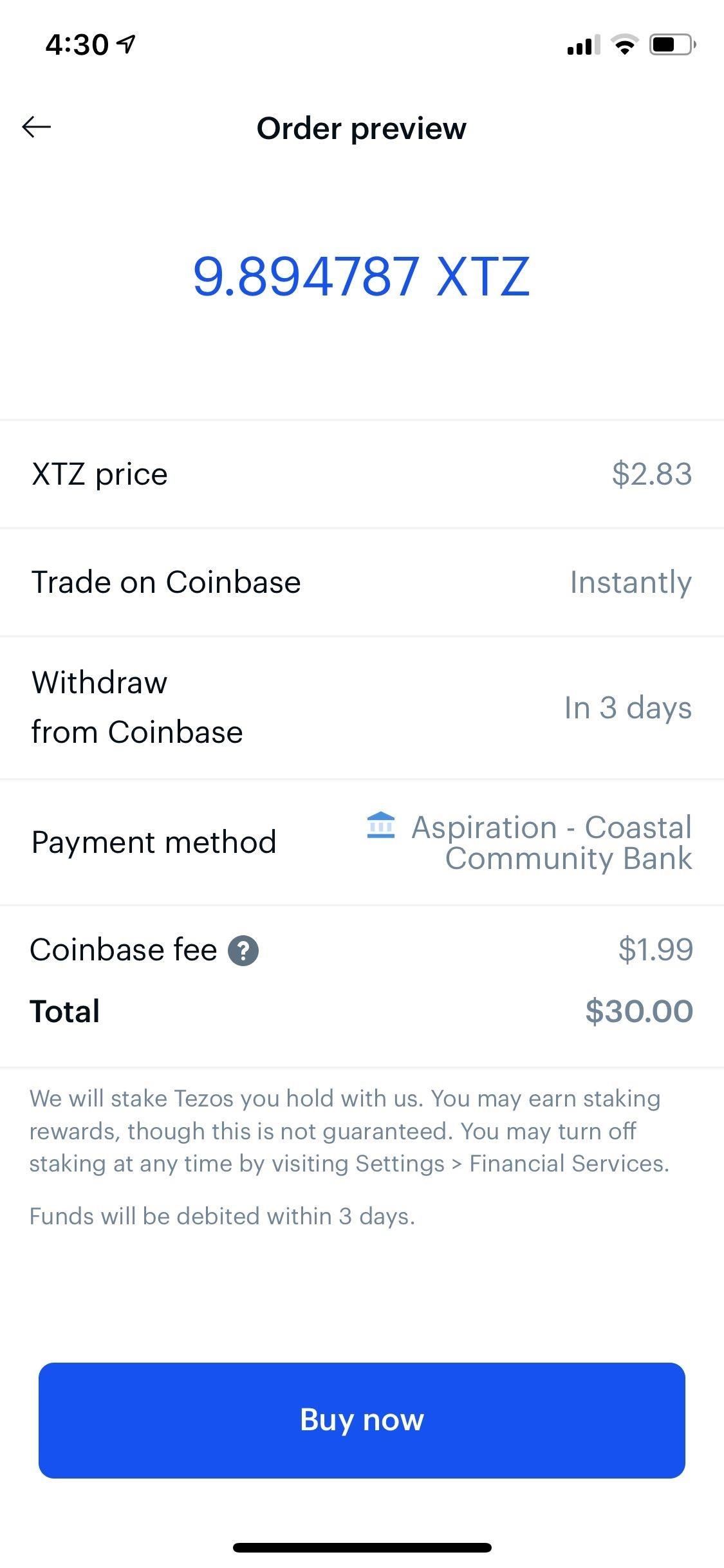 transaction fees coinbase