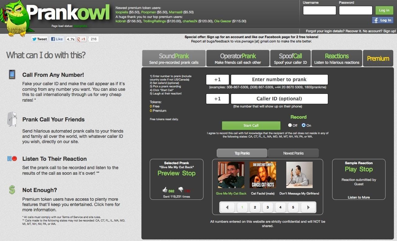 Take Your Phone Pranks to the Next Level with the Prankowl Caller ID Spoofing Dialer « Digiwonk ...