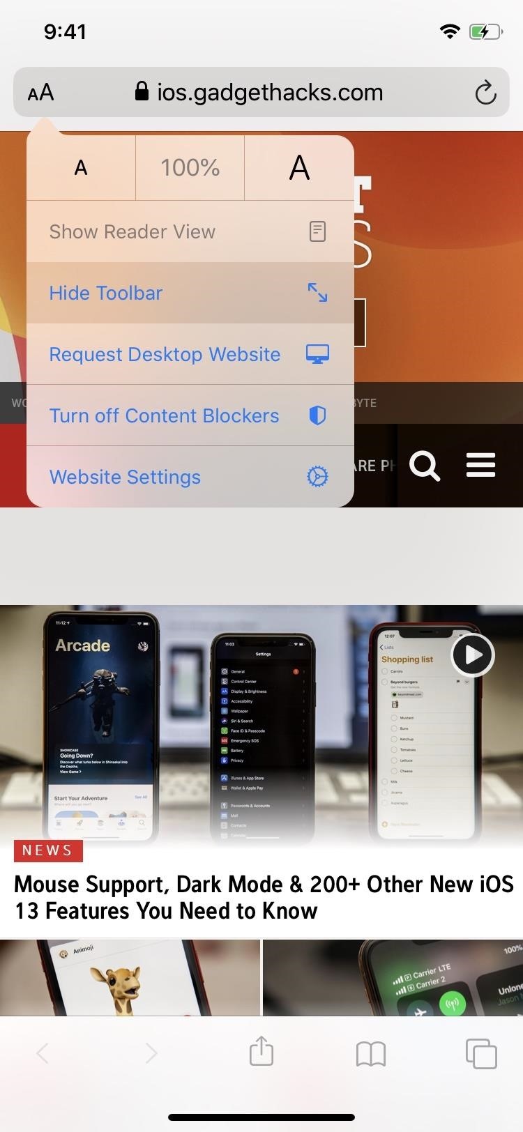 How to Keep Safari's Toolbars Hidden While Scrolling Webpages in iOS 13