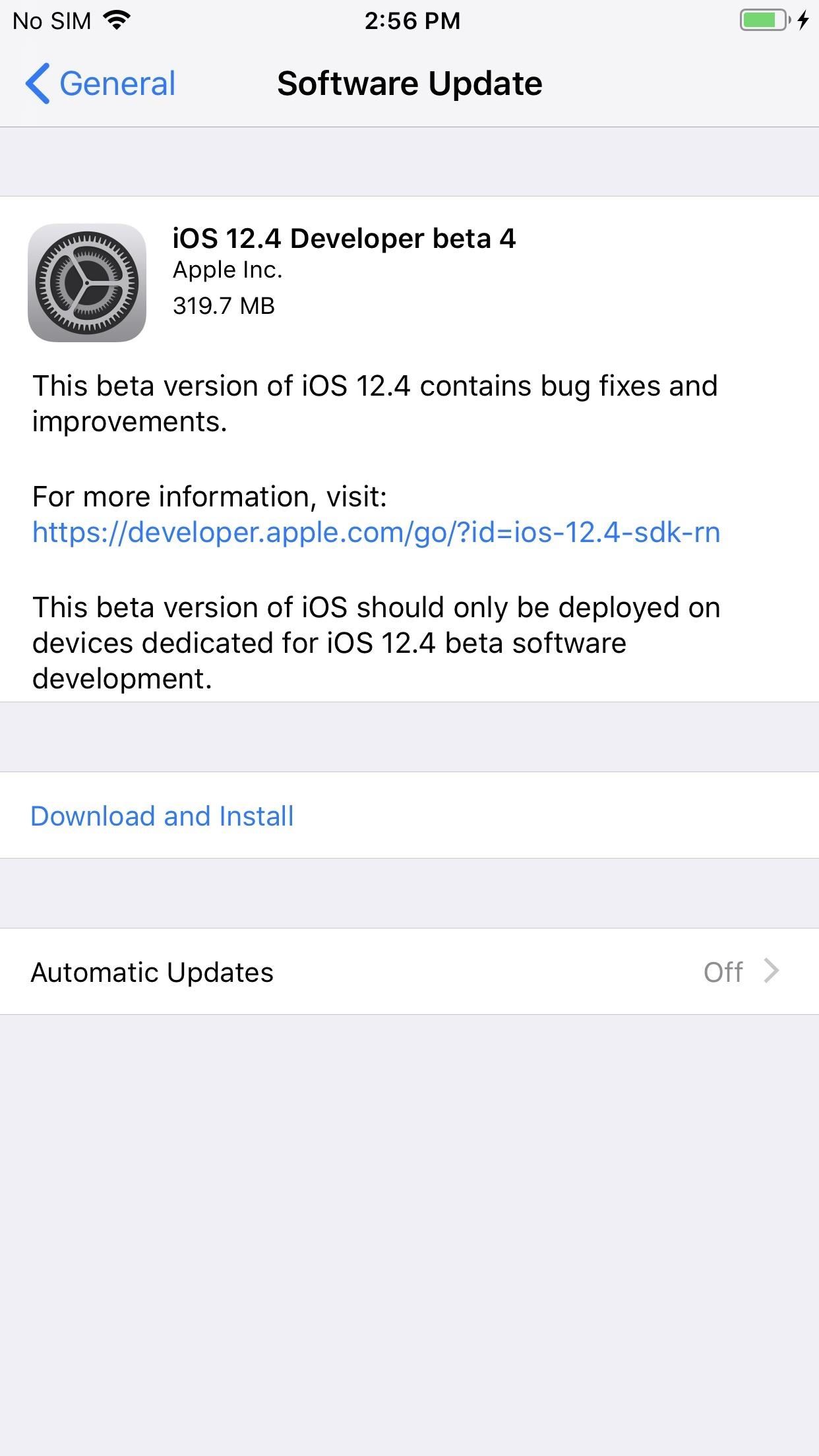 Apple Releases Fourth iOS 12.4 Developer Beta Today
