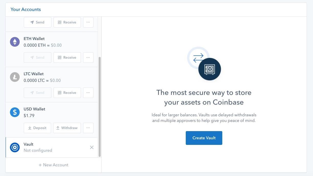 Stop Panic Selling & Impulse Buys by Hoarding Your Cryptocurrency in Coinbase's Vaults