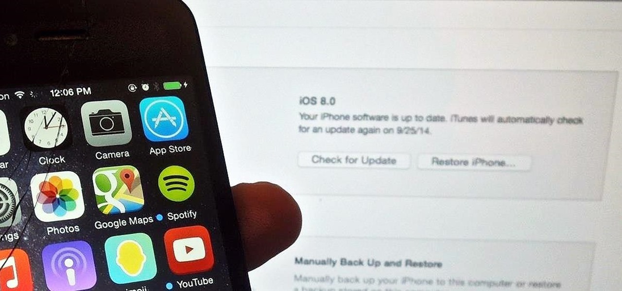 Downgrade an iPhone to iOS 7.1.2 from iOS 8
