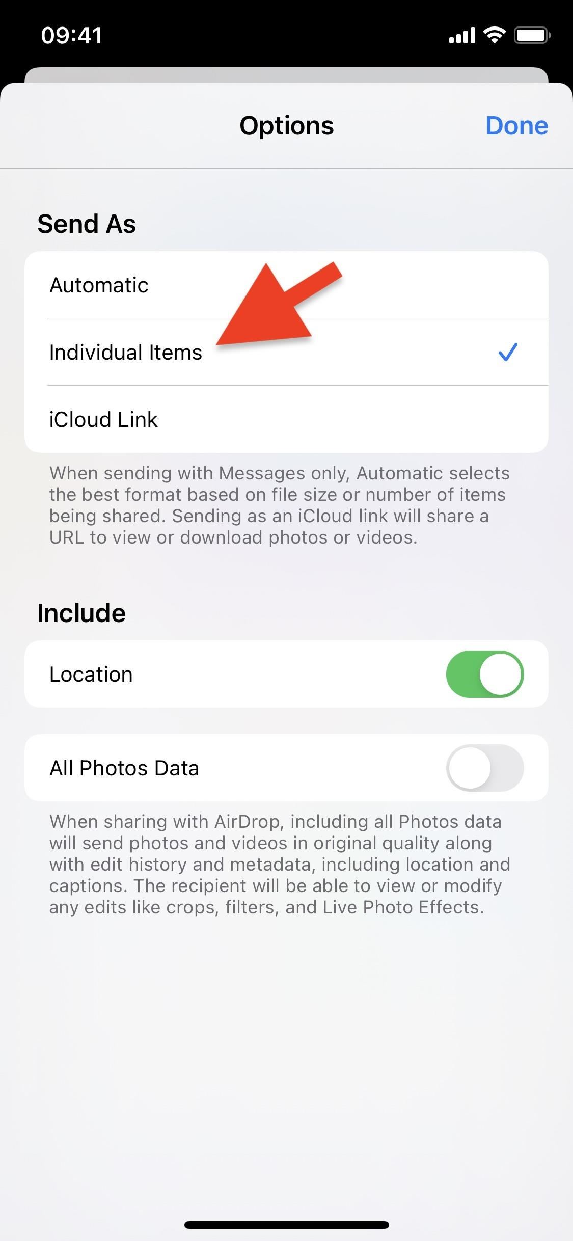 Stop Photos from Automatically Creating iCloud Links When Sharing Images & Videos from Your iPhone