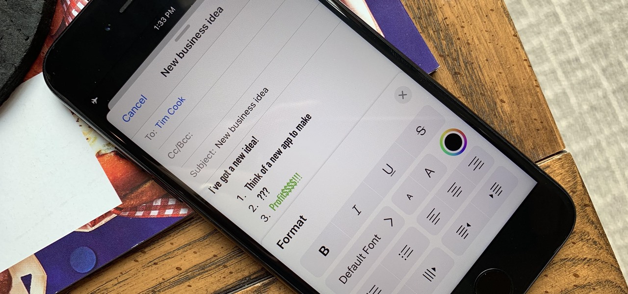 Use Mail's New Formatting & Attachments Toolbar in iOS 13 for Rich Text, Document Scanning & More