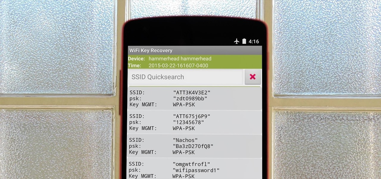 See Passwords for Wi-Fi Networks You've Connected Your Android Device To