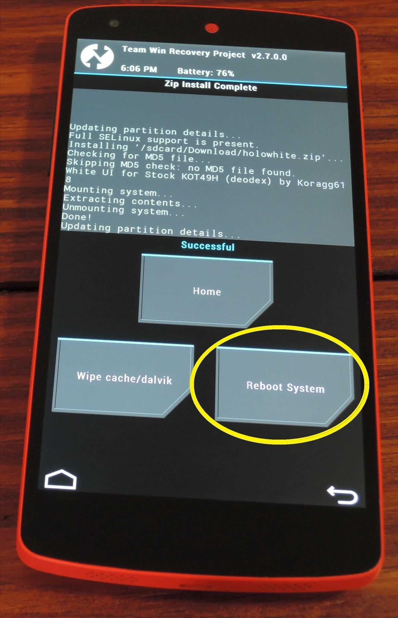 How to Replace All Remaining Holo Blue Elements on Your Nexus 5 with KitKat White