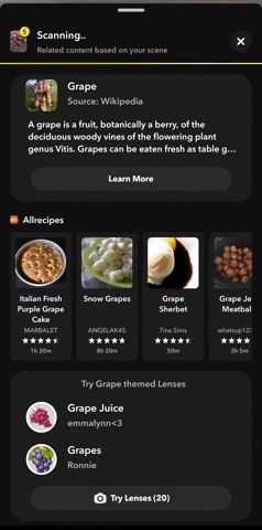 Scan Food with Snapchat to Discover New Recipes to Try Out