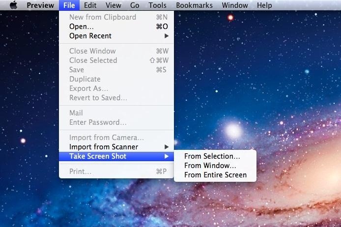 How to Take Screenshots Directly from the Preview App in Mac OS X