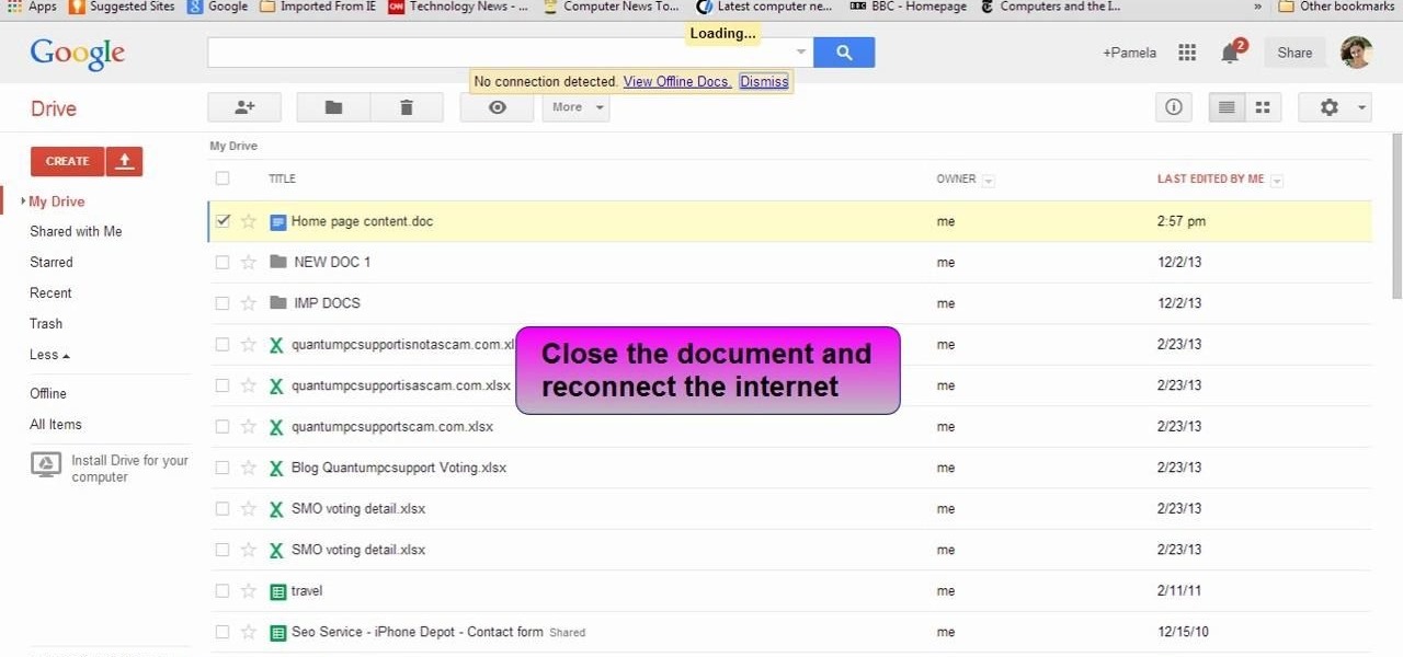 View and Edit Google Drive Documents Offline