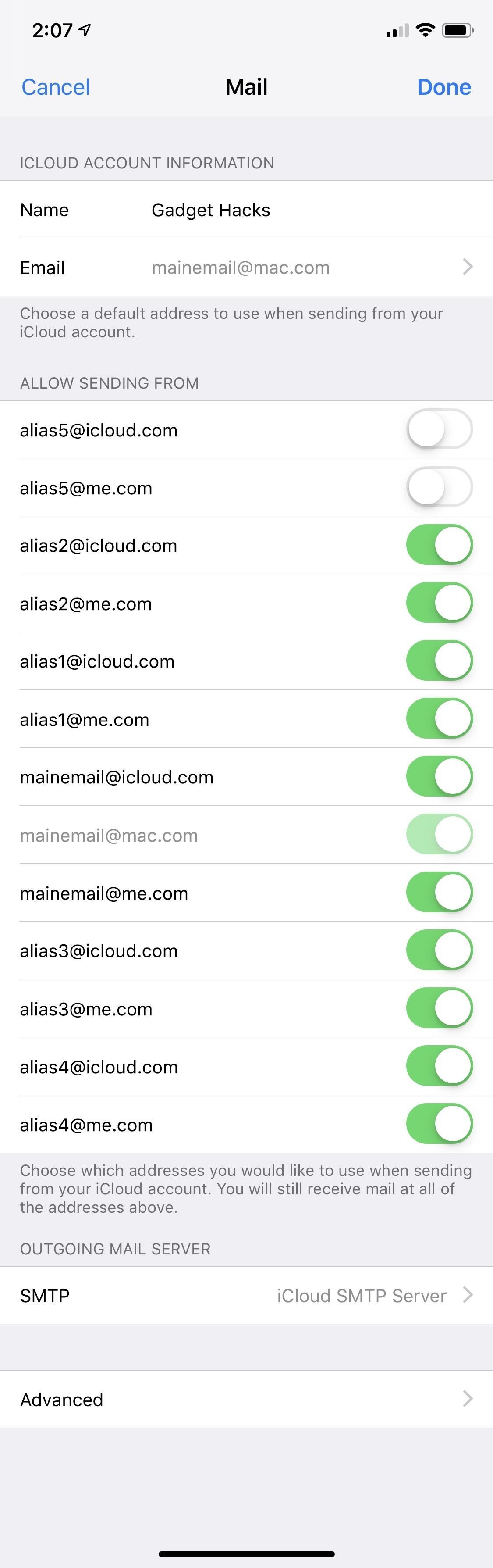 How to Hide @iCloud, @Me & Custom Aliases from Your Mail App's 'From' Field on Your iPhone