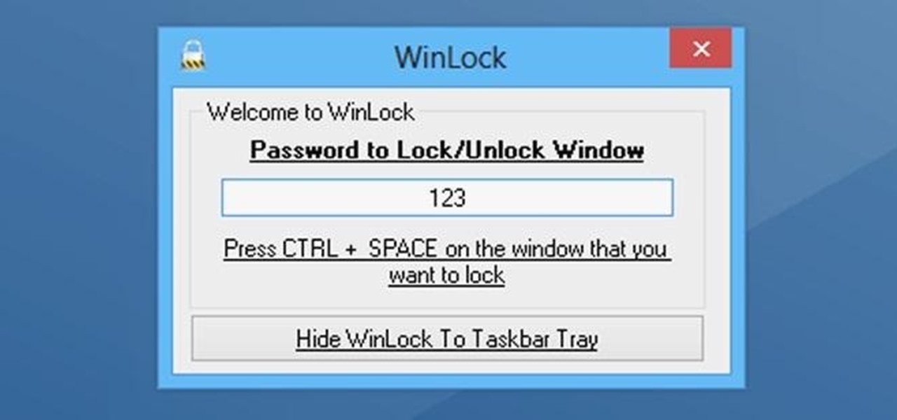 Password Protect and Hide Any Window in the System Tray with WinLock