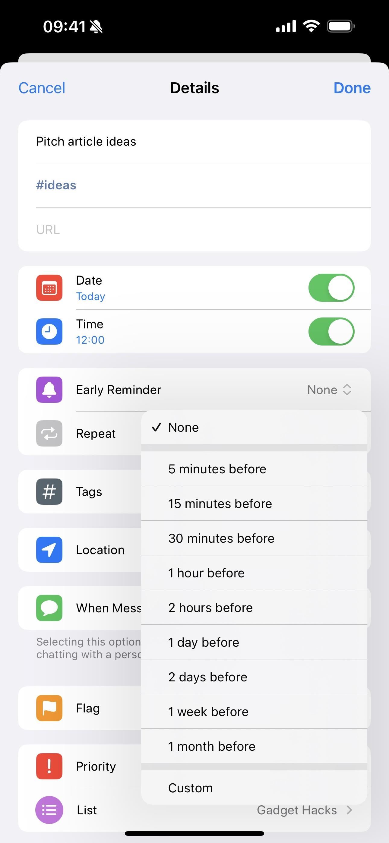 Apple Finally Lets You Set Early Notifications for Reminders to Get Custom Alerts Before Tasks Are Due
