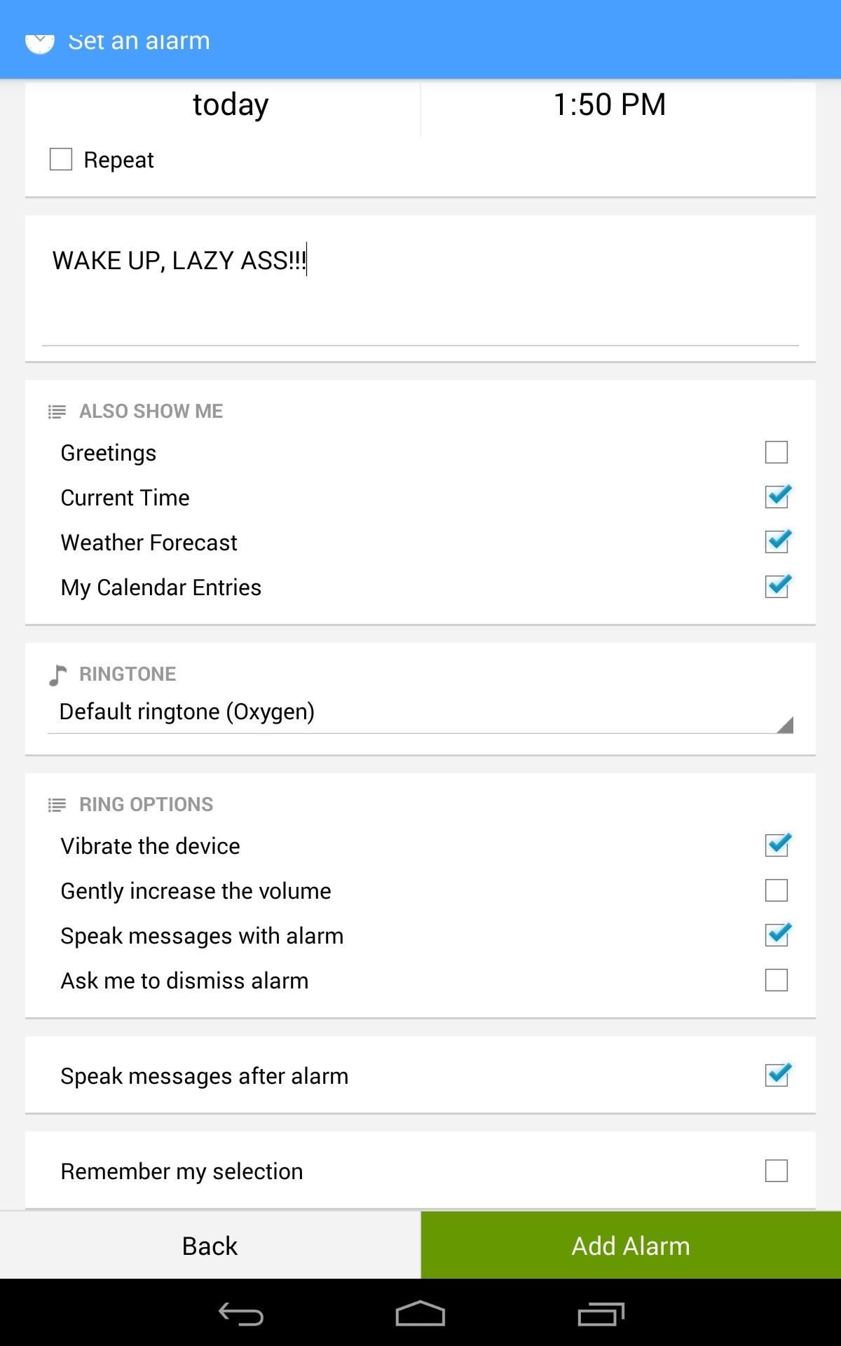 Wake Up to Spoken Calendar Events & Weather Forecasts for the Day on Your Nexus 7