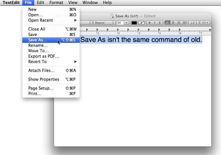 Is the "Save As" Option Really Back in OS X Mountain Lion?