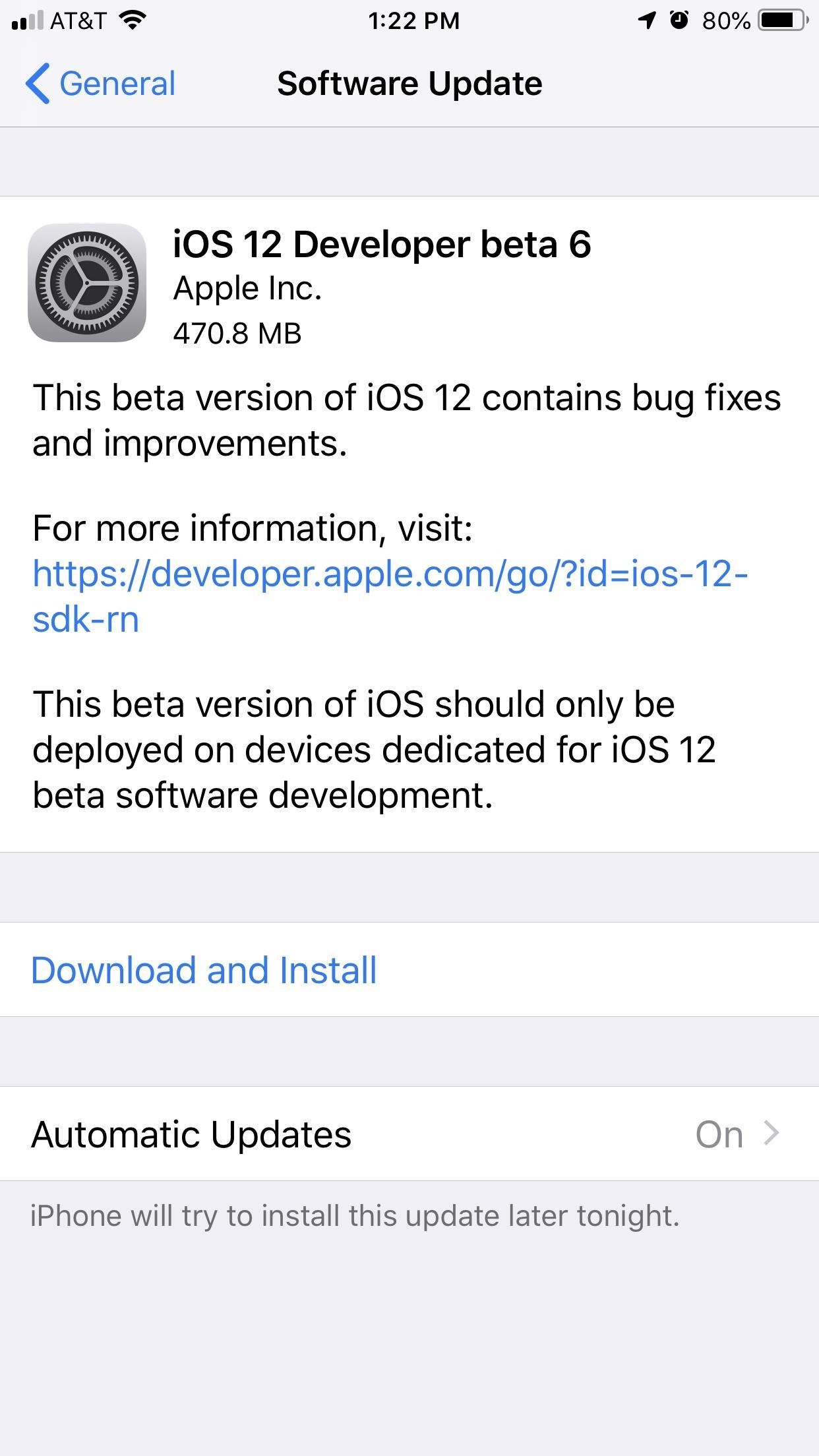 iOS 12 Beta 6 for iPhones Released to Apple Developers
