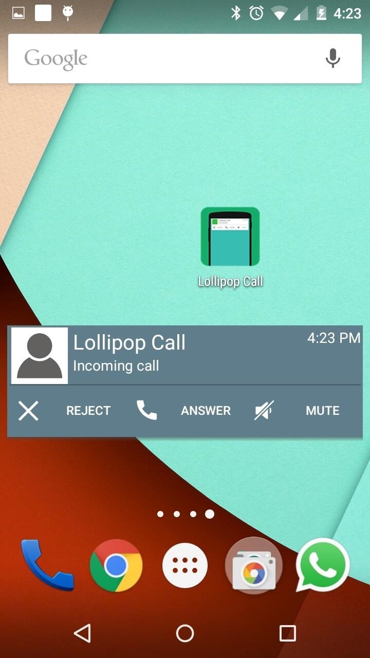How to Get Lollipop Style Incoming Call Banner in Android Versions Lower Than Android Lollipop