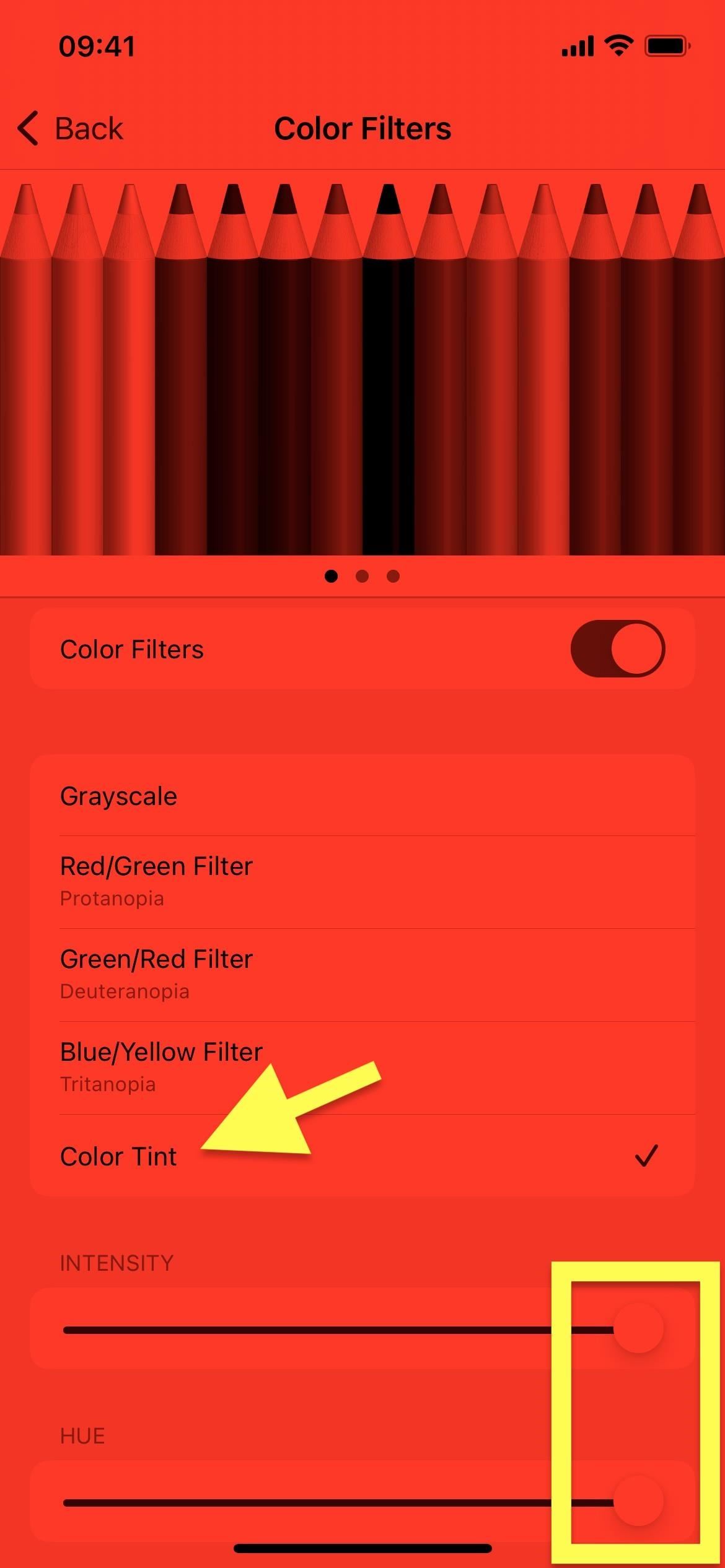 Halten Sie Ihre Nachtsicht mit dem versteckten roten Bildschirm des iPhone scharf