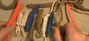Use the rattlesnake knot, square braid and other paracord braiding techniques