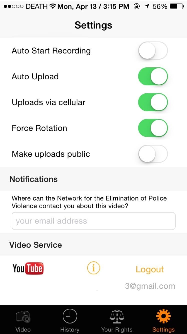 Automatically Upload Videos to YouTube When Recording Police with Your iPhone