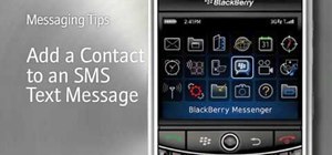Add a contact to an SMS text message on a BlackBerry phone