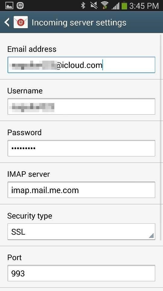 How to Add Your iCloud Email Account to Your Galaxy Note 3 or Other Android Device