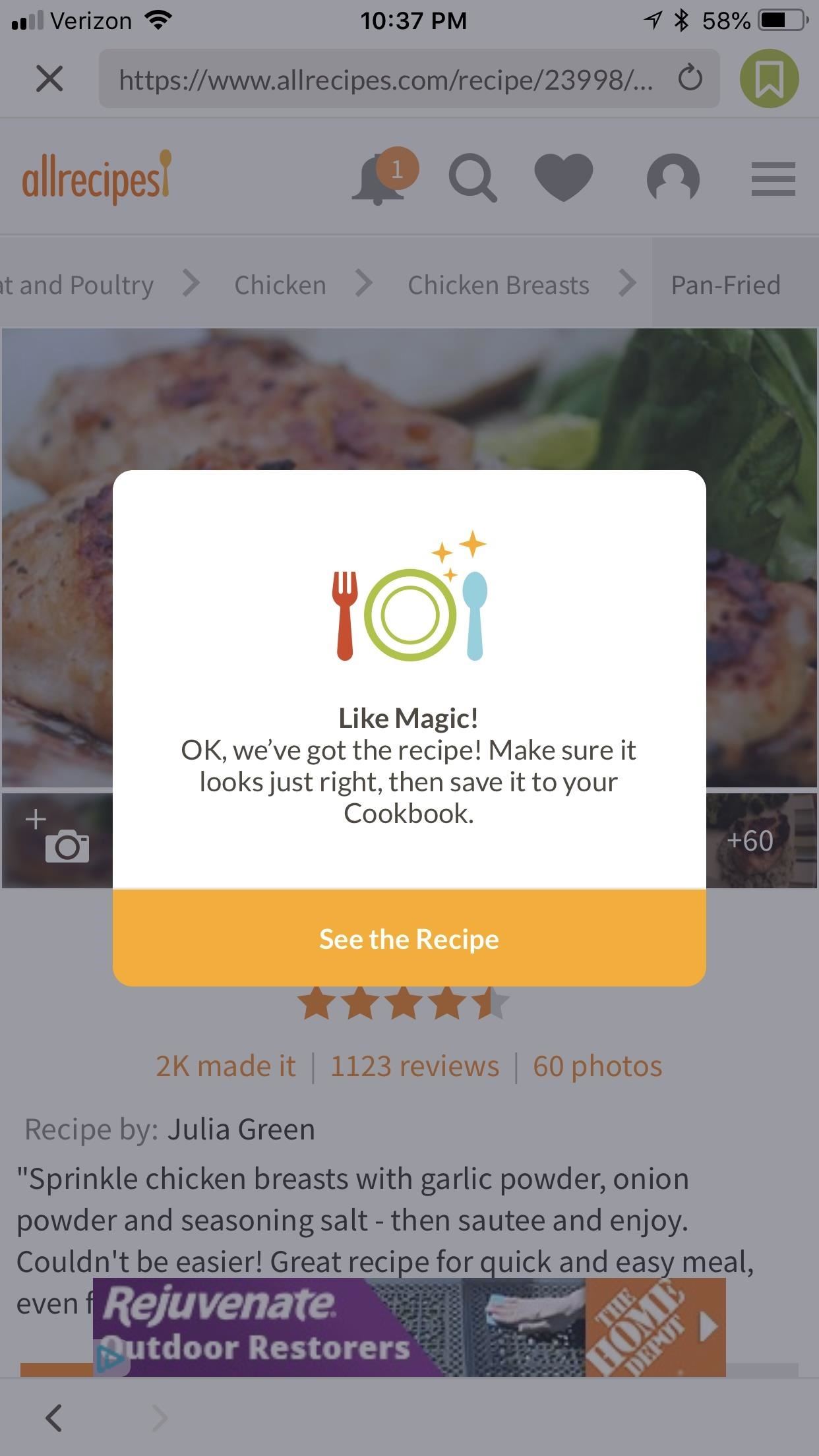 Catalog & Save Recipes from Any Site to Your Smartphone