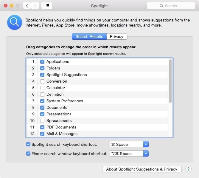 How to Customize Spotlight Search in Mac OS X Yosemite