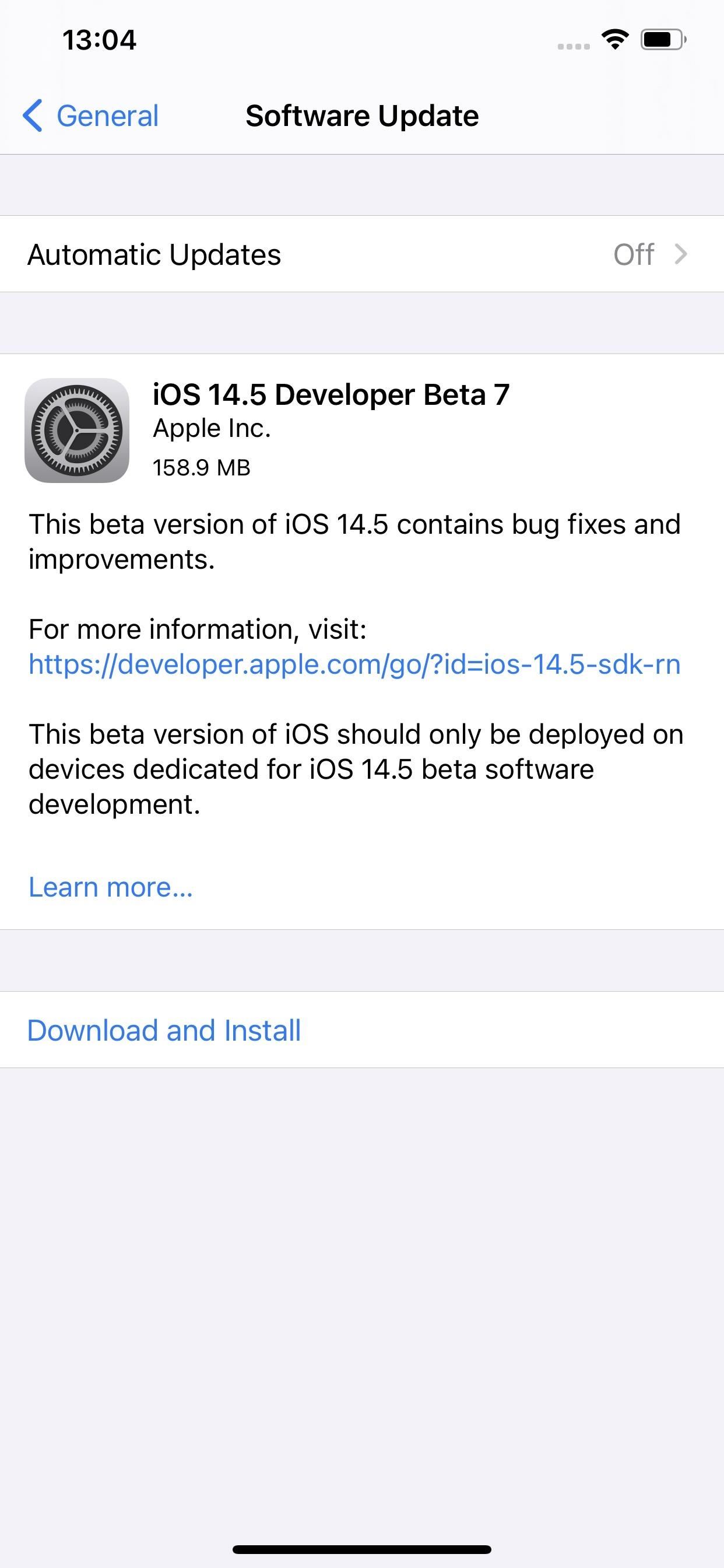 Apple Releases iOS 14.5 Beta 7 for iPhone