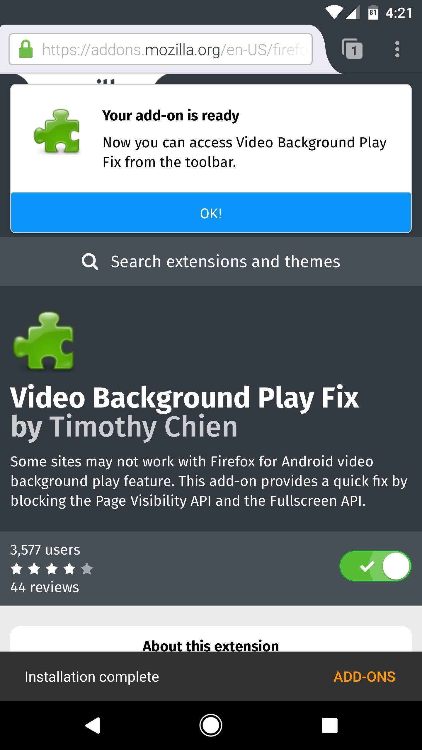 Fix Firefox's YouTube Background Playback Feature on Android
