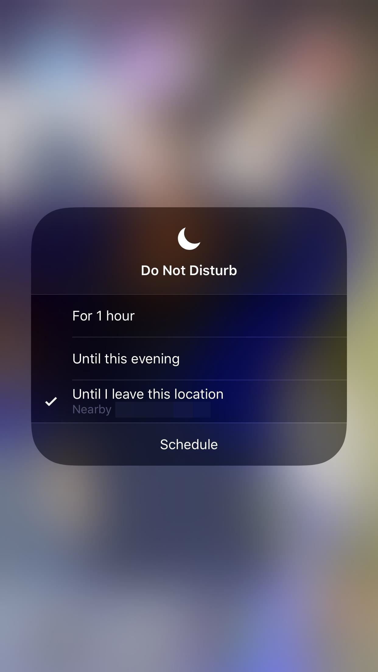 Quickly Turn on 'Do Not Disturb' in iOS 12 Until You Change Locations