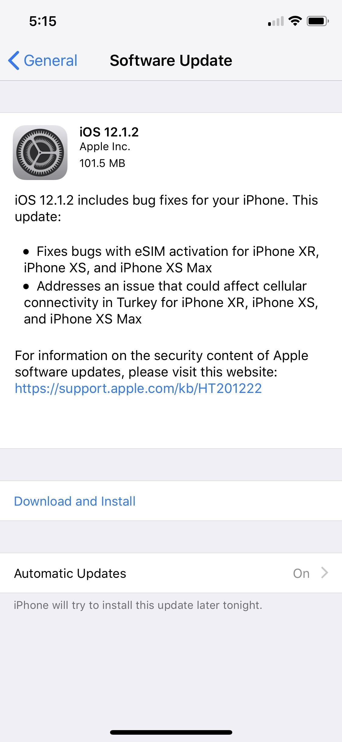 Apple Just Released iOS 12.1.2 for iPhones with Fix for eSIM Activation Issues