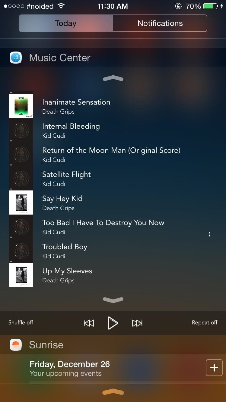 Browse & Play Your Entire Music Library Directly from the Notification Center