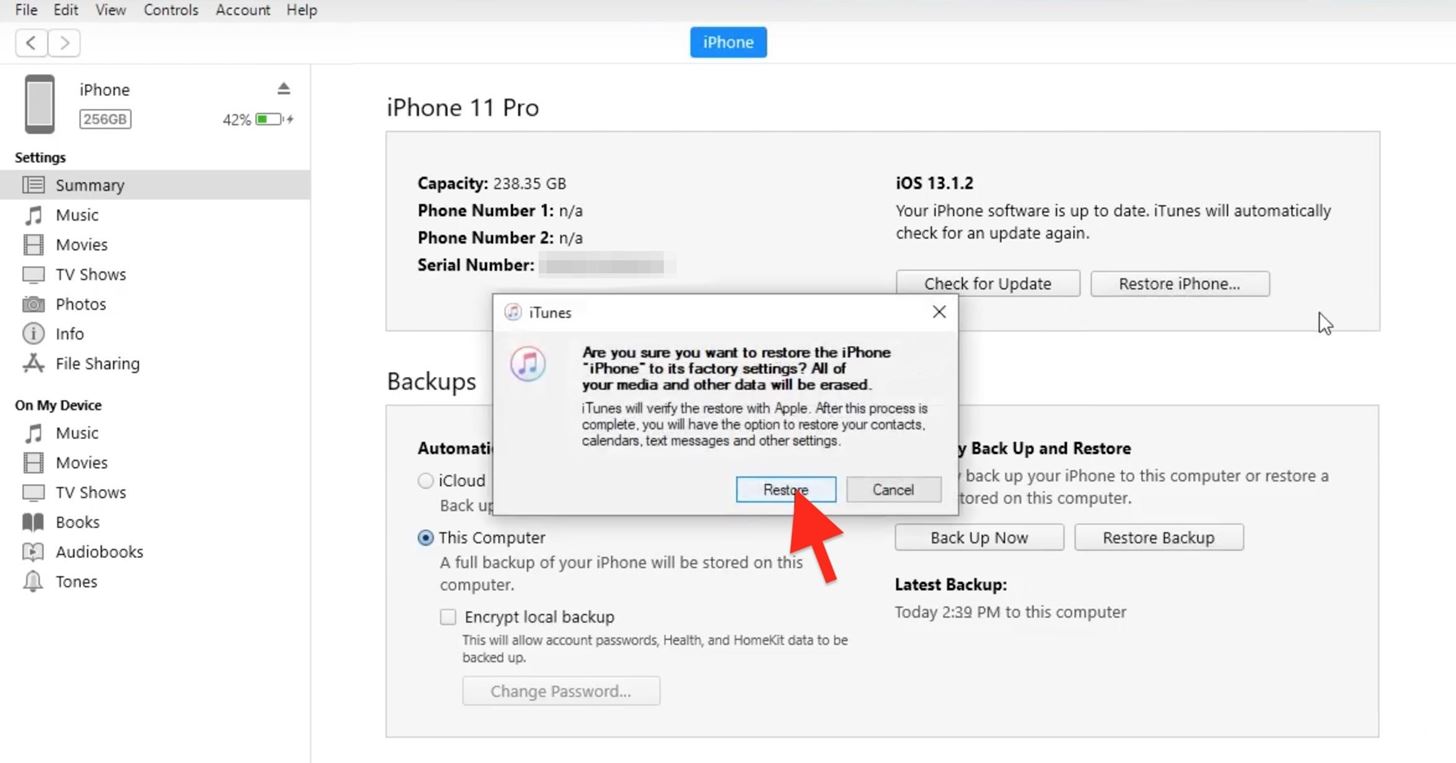How to Restore Your iPhone to a Backup or Factory Settings Using iTunes on macOS or Windows