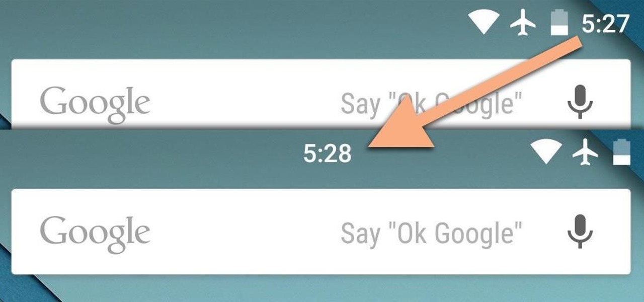 Center the Status Bar Clock in Android Lollipop