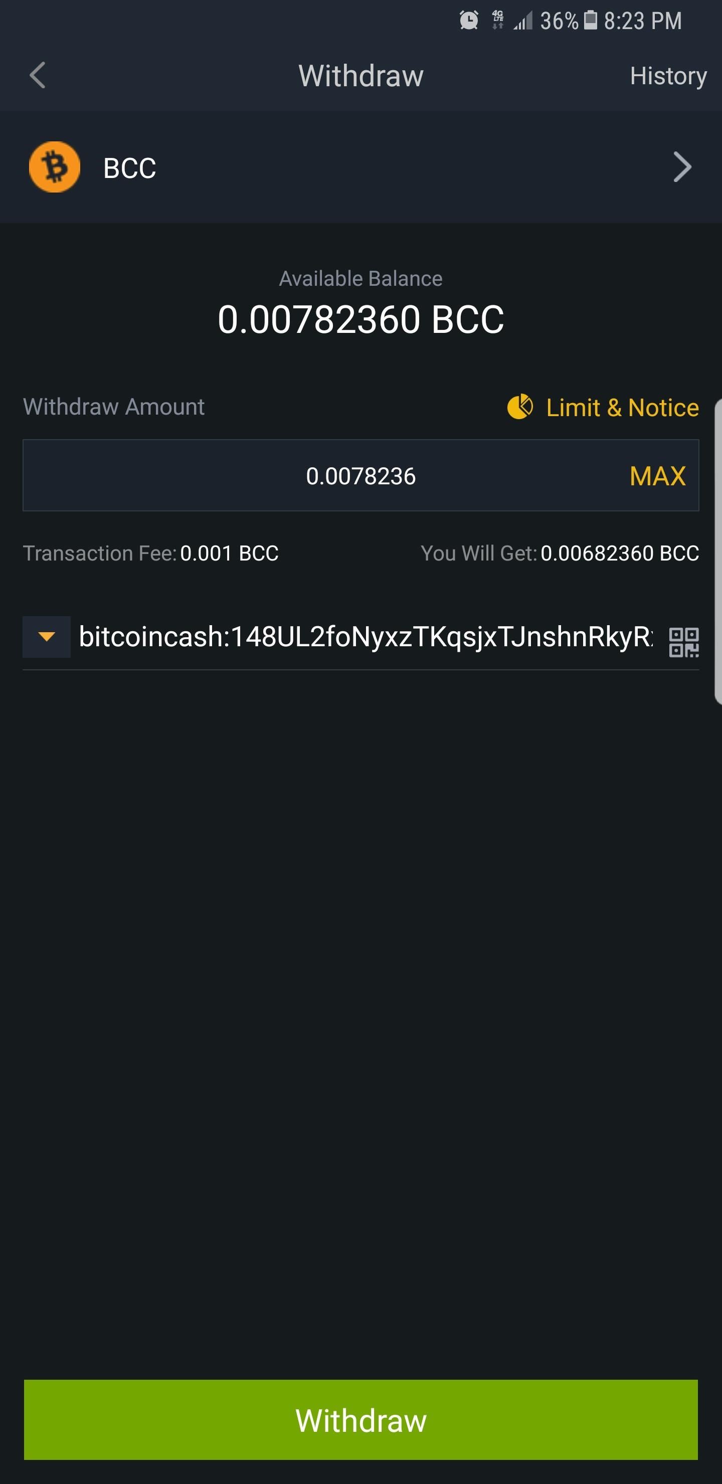 how to deposit bitcoin into your wallet on binanc