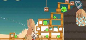 Beat level 12-9 of Angry Birds Ham 'em High with three stars