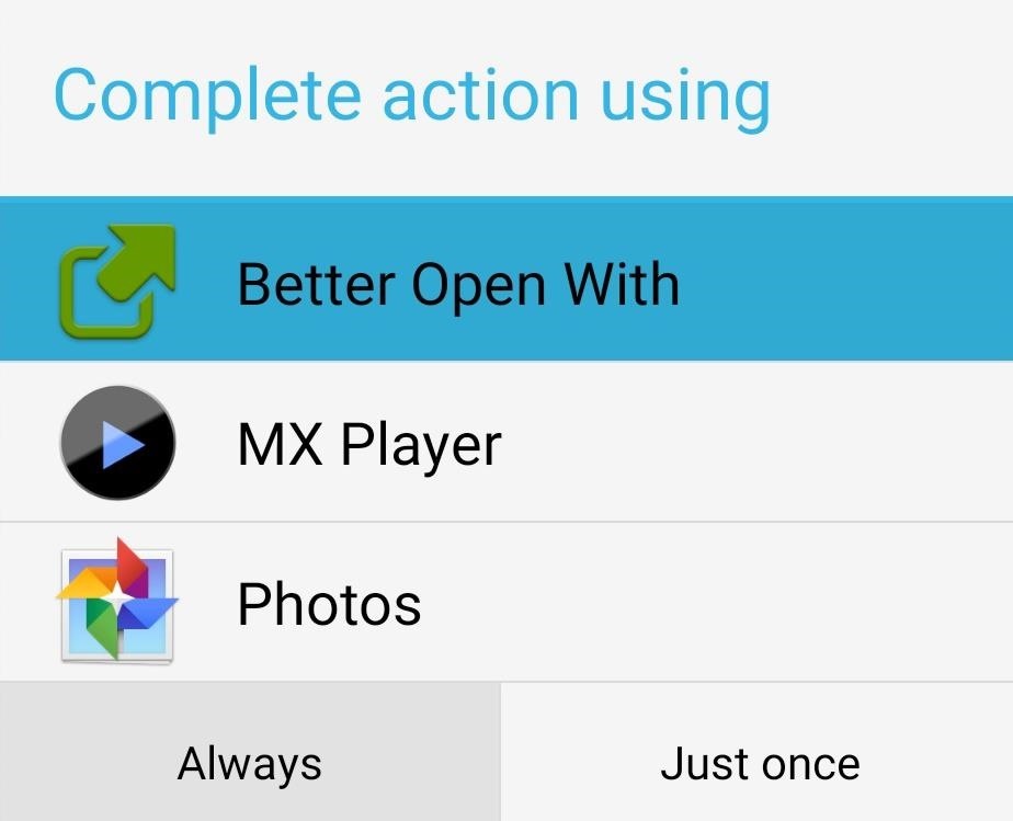 Revamp the “Complete Action Using” Dialog for a Better Way to Open Files on Android