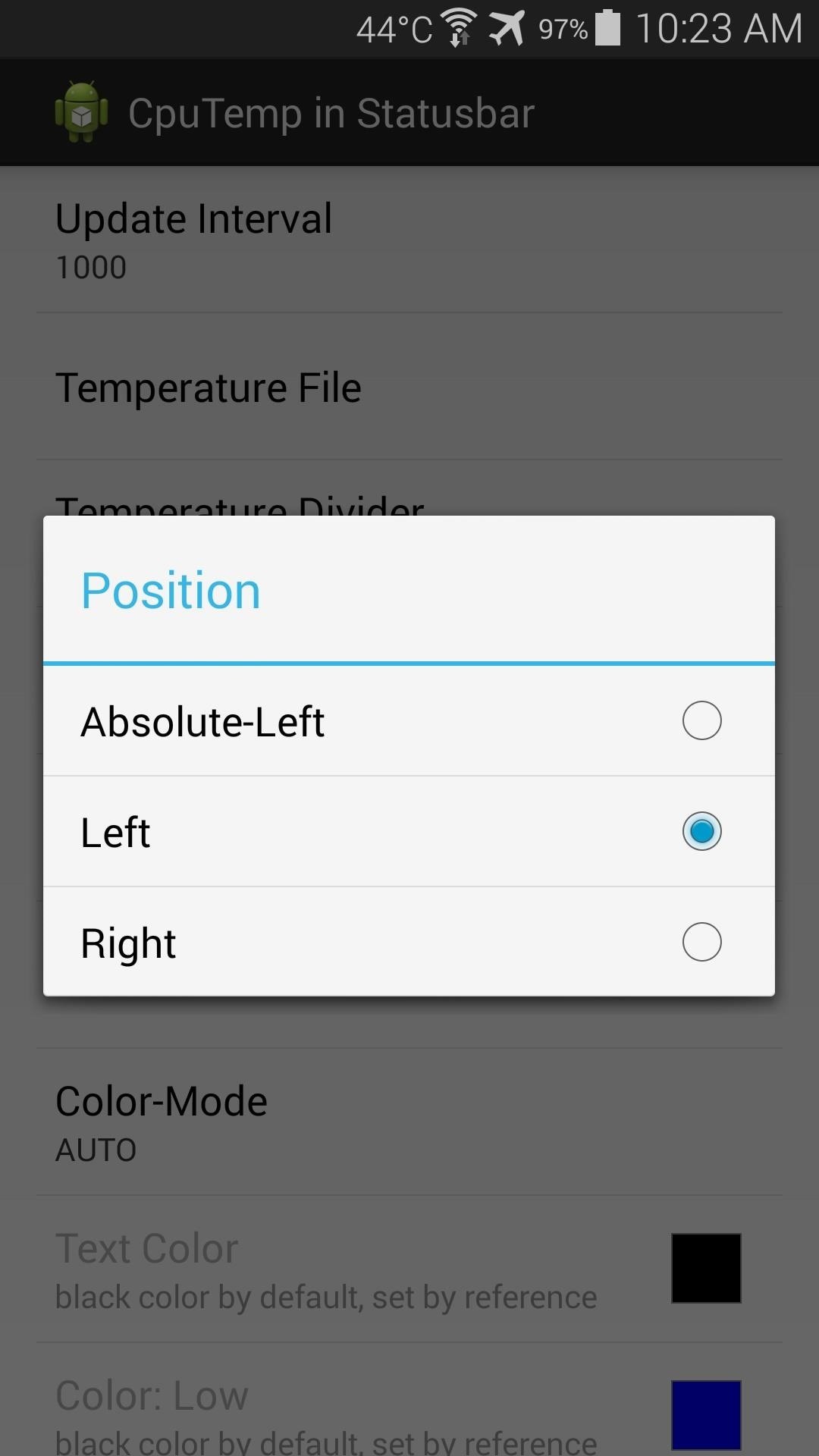 Monitor CPU Temperature from Android's Status Bar