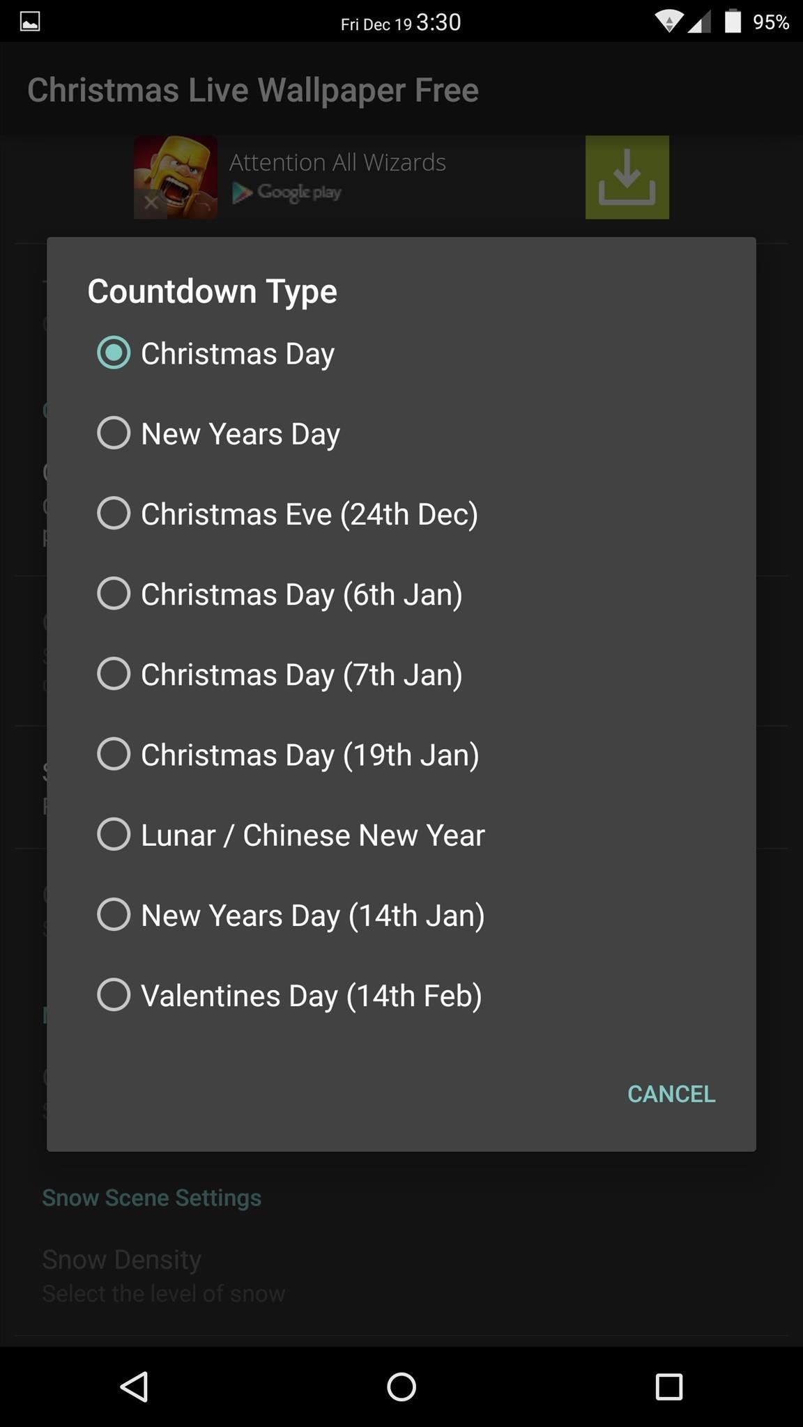 Turn Your Android's Wallpaper into a Christmas & New Year's Countdown Clock